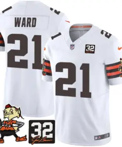 Nick Chubb Cleveland Browns Nike Jim Brown Memorial Patch Vapor Limited Stitched Jersey - Brown - Image 24