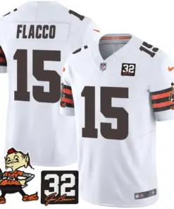 Nick Chubb Cleveland Browns Nike Jim Brown Memorial Patch Vapor Limited Stitched Jersey - Brown - Image 27