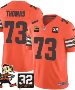 Nick Chubb Cleveland Browns Nike Jim Brown Memorial Patch Vapor Limited Stitched Jersey - Brown - Image 30