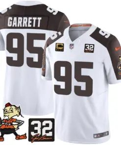 Nick Chubb Cleveland Browns Nike Jim Brown Memorial Patch Vapor Limited Stitched Jersey - Brown - Image 41