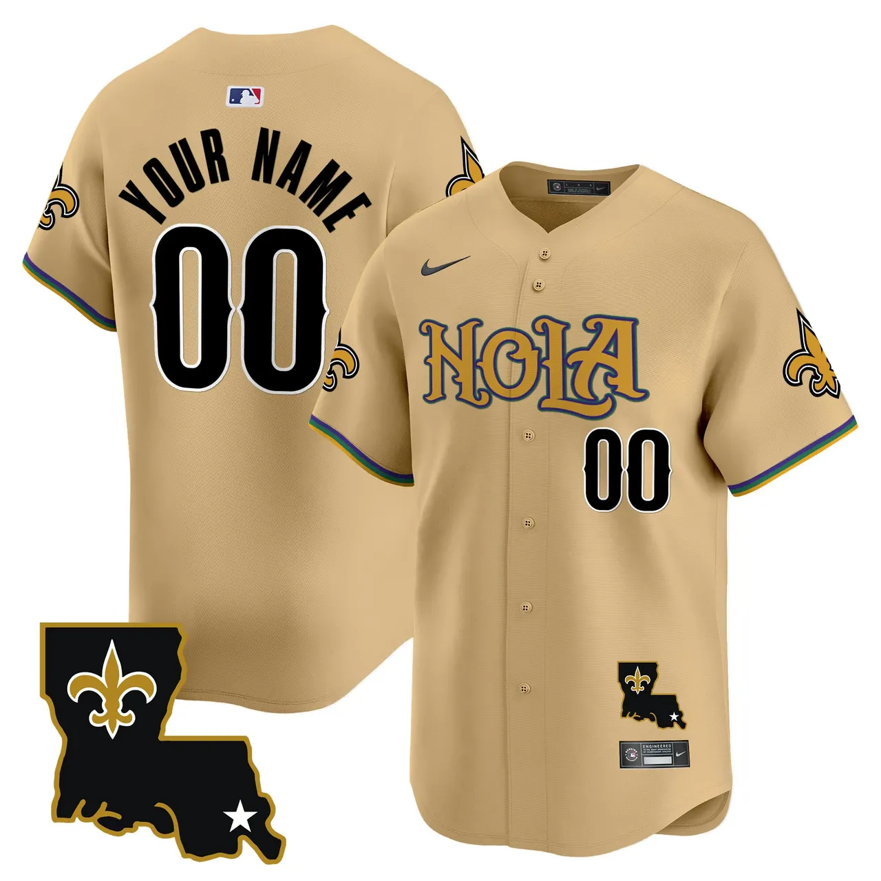 New Orleans Saints Nike Vapor Premier Custom Limited Stitched Jersey - White - Image 3