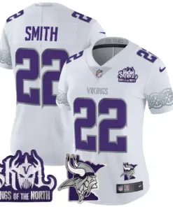 J.J. McCarthy Minnesota Vikings Nike Women's 2024 Winter Warrior Skol Patch Vapor Limited Stitched Jersey - White - Image 6