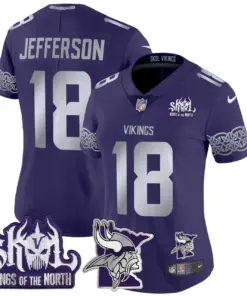 J.J. McCarthy Minnesota Vikings Nike Women's 2024 Winter Warrior Skol Patch Vapor Limited Stitched Jersey - White - Image 10