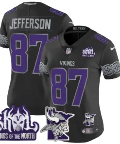 J.J. McCarthy Minnesota Vikings Nike Women's 2024 Winter Warrior Skol Patch Vapor Limited Stitched Jersey - White - Image 23