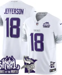 J.J. McCarthy Minnesota Vikings Nike 2024 Winter Warrior Skol Patch Vapor Limited Stitched Jersey V2 - White - Image 2