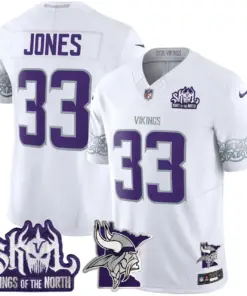J.J. McCarthy Minnesota Vikings Nike 2024 Winter Warrior Skol Patch Vapor Limited Stitched Jersey V2 - White - Image 4