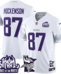 J.J. McCarthy Minnesota Vikings Nike 2024 Winter Warrior Skol Patch Vapor Limited Stitched Jersey V2 - White - Image 7