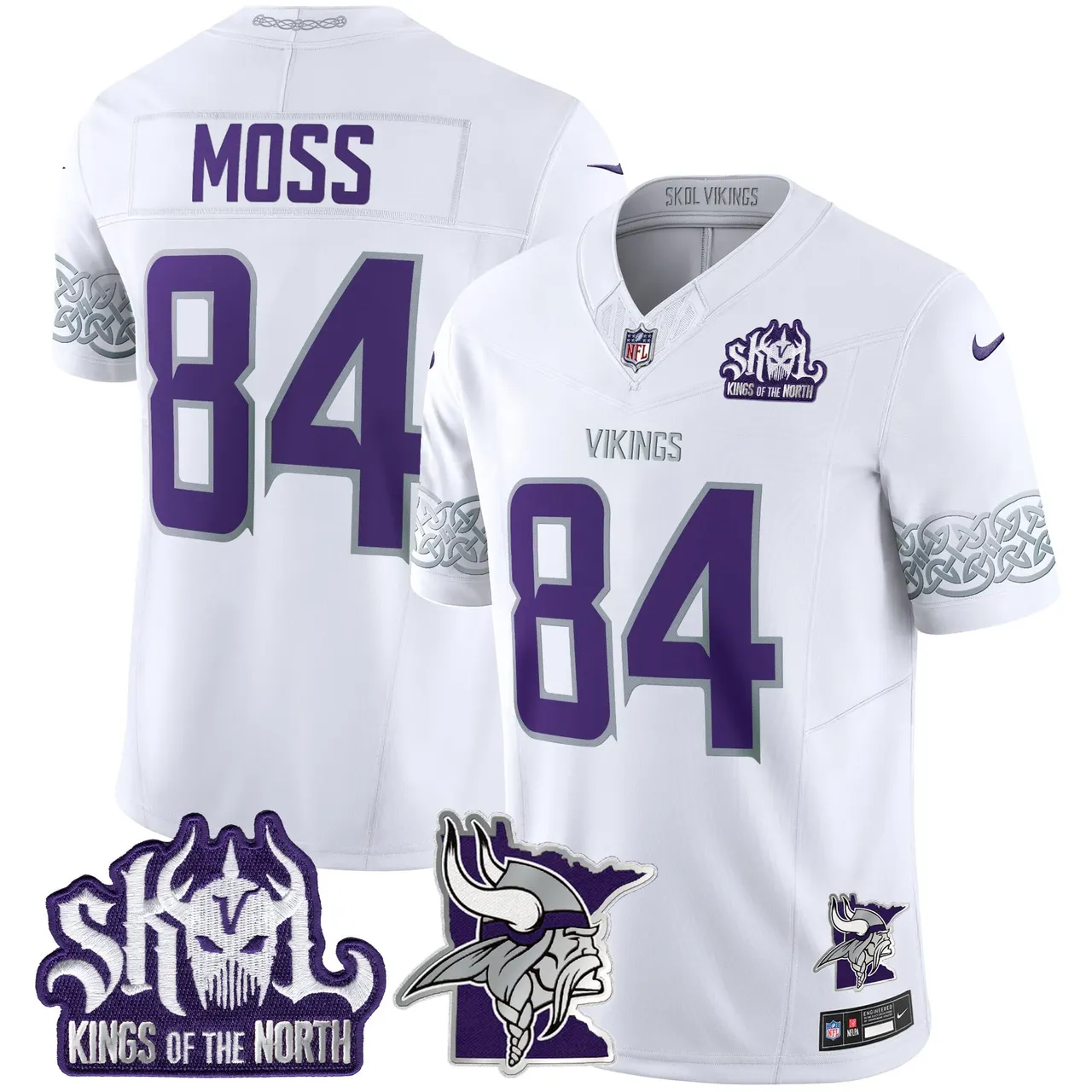J.J. McCarthy Minnesota Vikings Nike 2024 Winter Warrior Skol Patch Vapor Limited Stitched Jersey V2 - White - Image 8