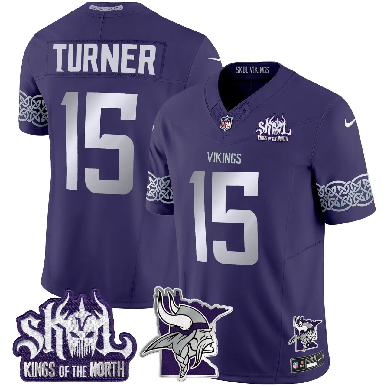 J.J. McCarthy Minnesota Vikings Nike 2024 Winter Warrior Skol Patch Vapor Limited Stitched Jersey V2 - White - Image 11