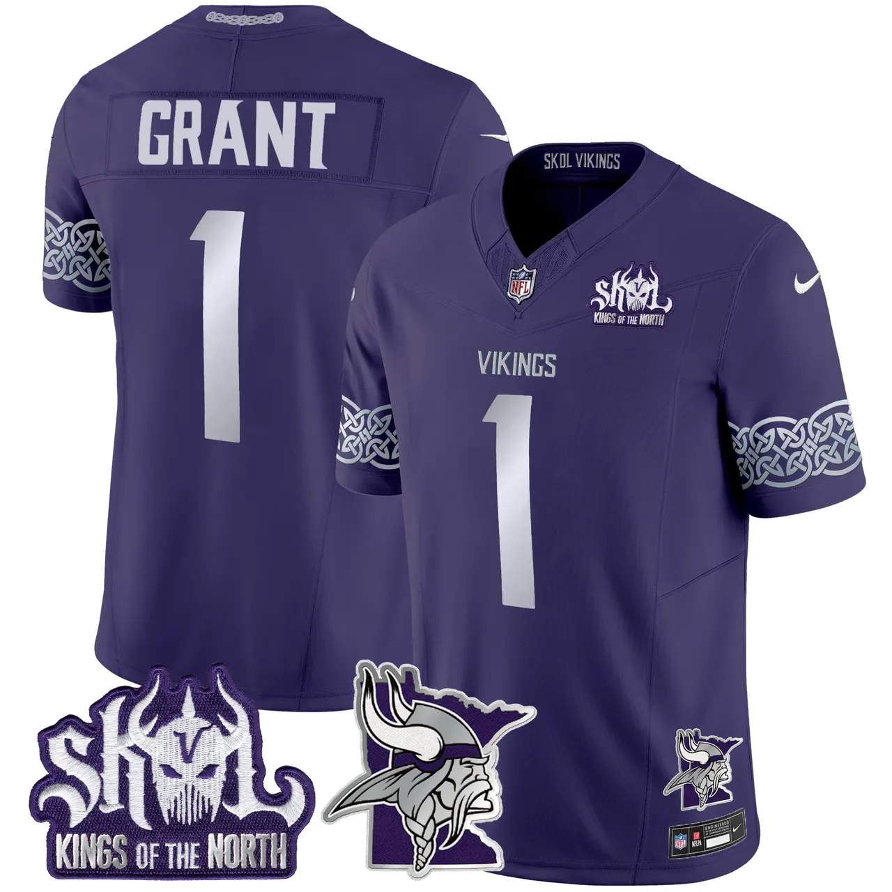 J.J. McCarthy Minnesota Vikings Nike 2024 Winter Warrior Skol Patch Vapor Limited Stitched Jersey V2 - White - Image 13