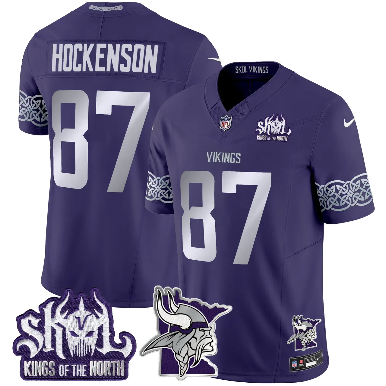 J.J. McCarthy Minnesota Vikings Nike 2024 Winter Warrior Skol Patch Vapor Limited Stitched Jersey V2 - White - Image 15