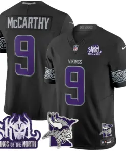 J.J. McCarthy Minnesota Vikings Nike 2024 Winter Warrior Skol Patch Vapor Limited Stitched Jersey V2 - White - Image 17