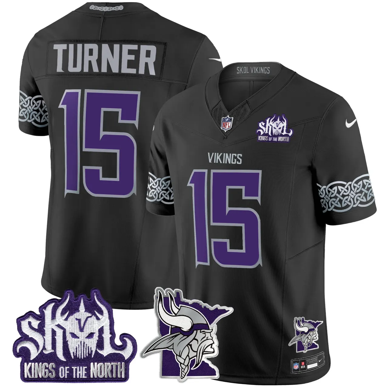 J.J. McCarthy Minnesota Vikings Nike 2024 Winter Warrior Skol Patch Vapor Limited Stitched Jersey V2 - White - Image 19