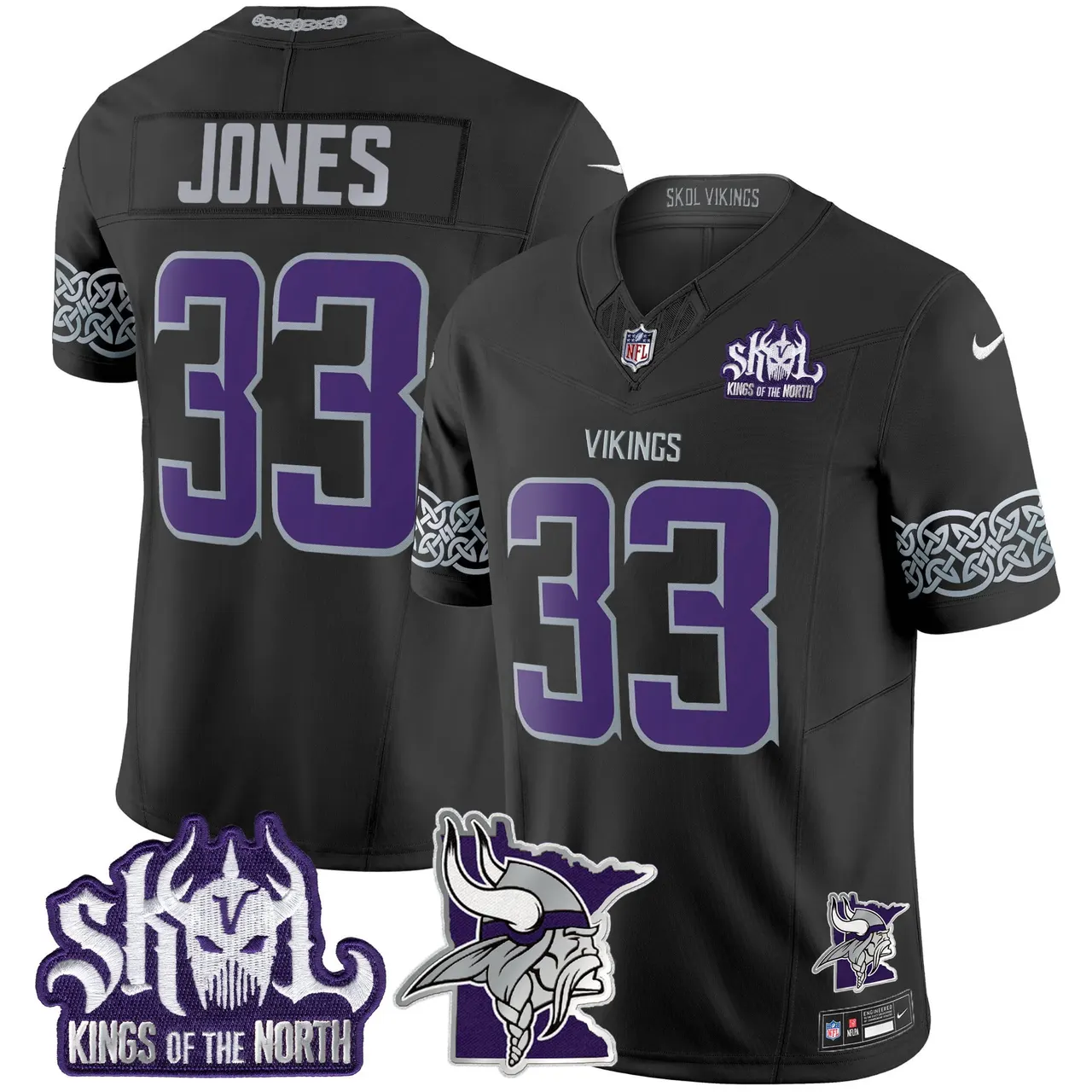 J.J. McCarthy Minnesota Vikings Nike 2024 Winter Warrior Skol Patch Vapor Limited Stitched Jersey V2 - White - Image 20