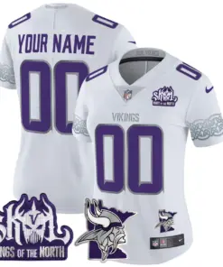 Minnesota Vikings Nike 2024 Winter Warrior Skol Patch Vapor Custom Limited Stitched Jersey - White - Image 4