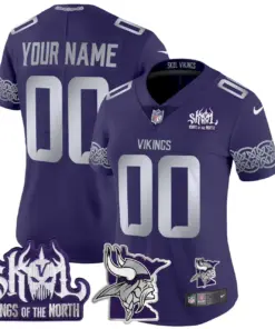 Minnesota Vikings Nike 2024 Winter Warrior Skol Patch Vapor Custom Limited Stitched Jersey - White - Image 5