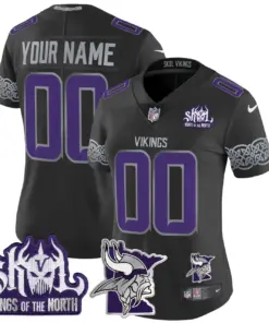 Minnesota Vikings Nike 2024 Winter Warrior Skol Patch Vapor Custom Limited Stitched Jersey - White - Image 6