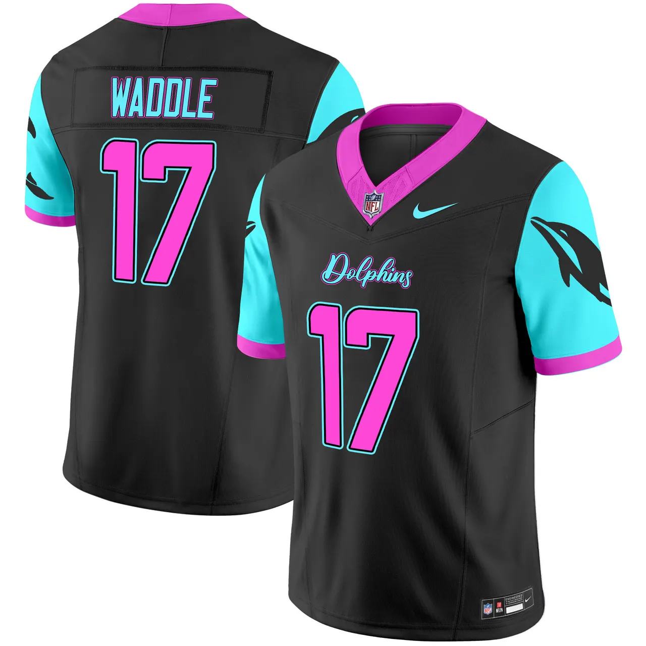 Tua Tagovailoa Miami Dolphins Nike Vice Vapor Limited Stitched Jersey - Black - Image 2