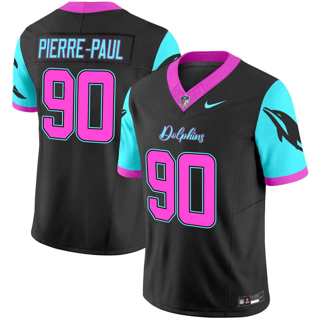 Tua Tagovailoa Miami Dolphins Nike Vice Vapor Limited Stitched Jersey - Black - Image 8