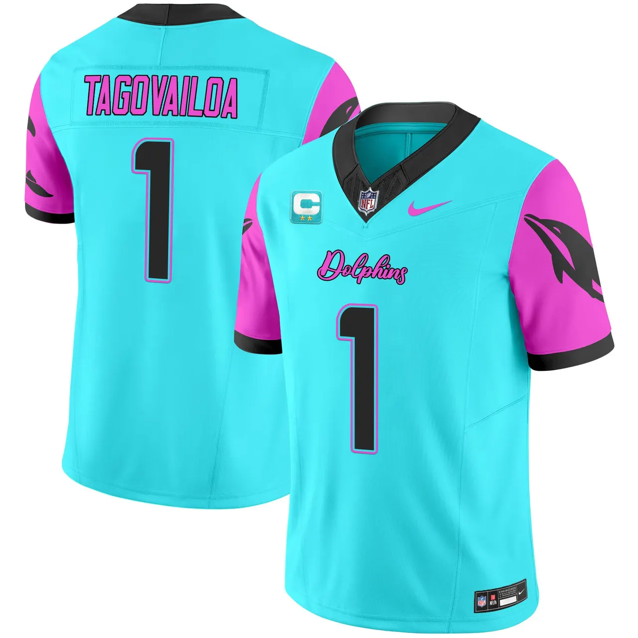 Tua Tagovailoa Miami Dolphins Nike Vice Vapor Limited Stitched Jersey - Black - Image 9