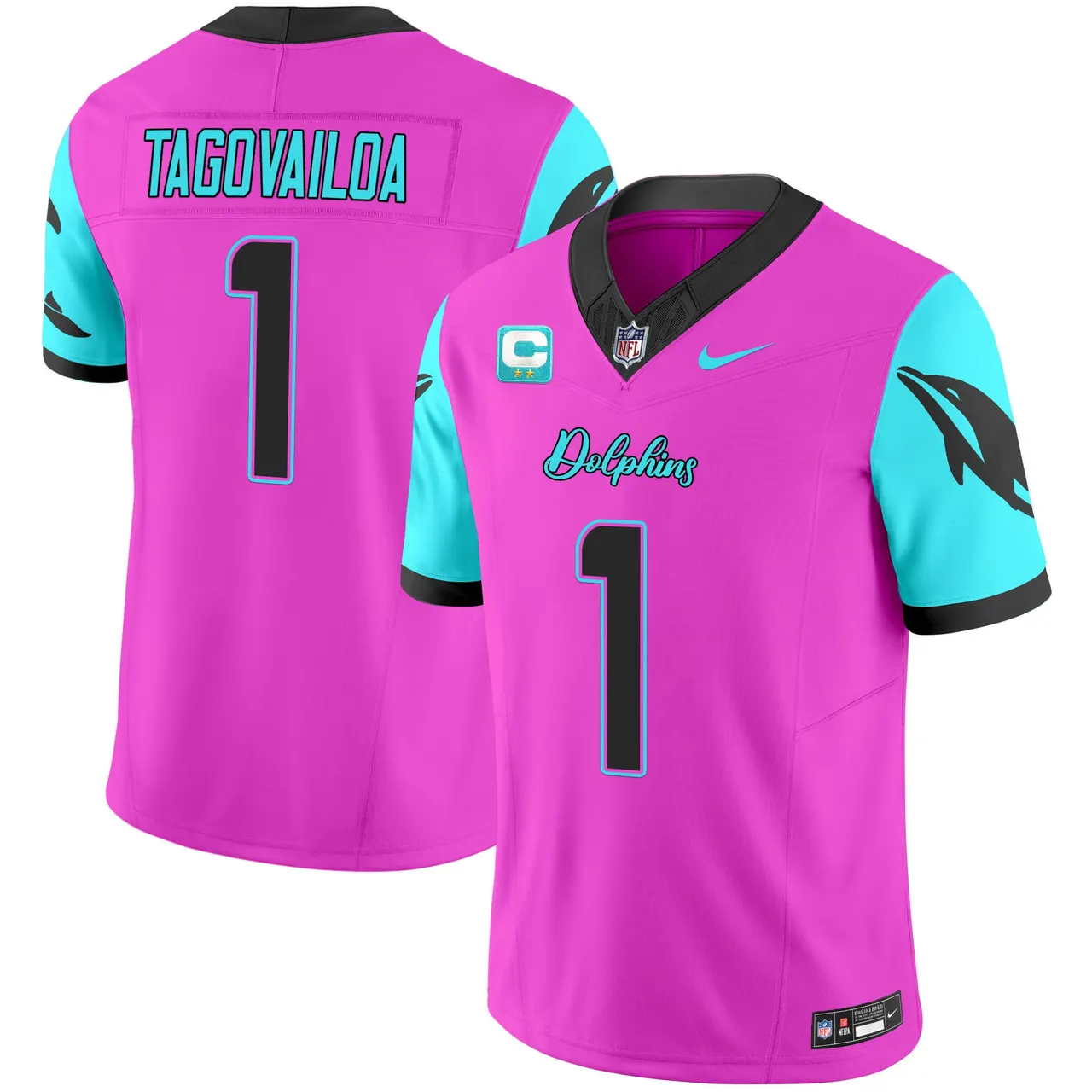 Tua Tagovailoa Miami Dolphins Nike Vice Vapor Limited Stitched Jersey - Black - Image 17