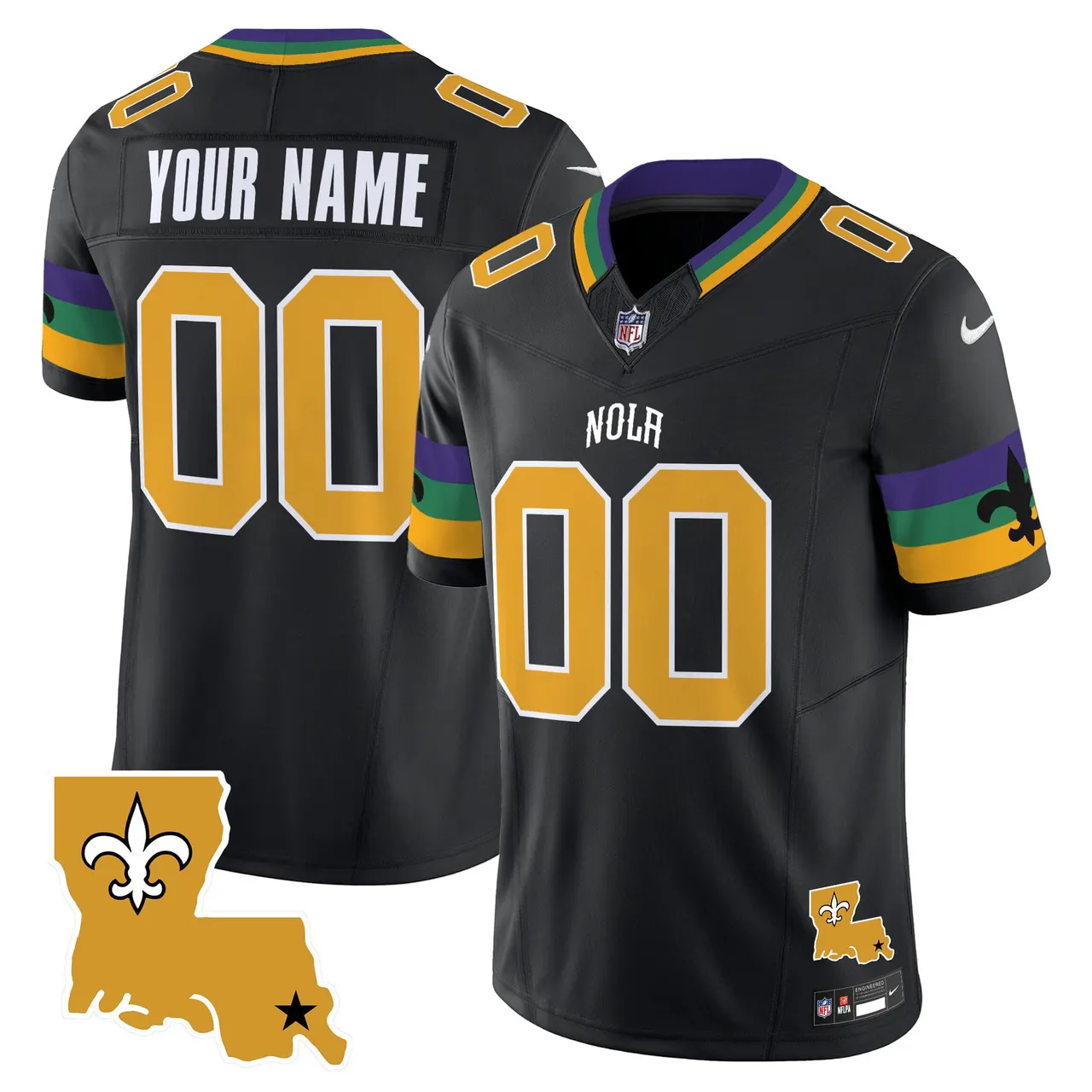 New Orleans Saints Nike 2024 Vapor Custom Limited Stitched Jersey - White - Image 2