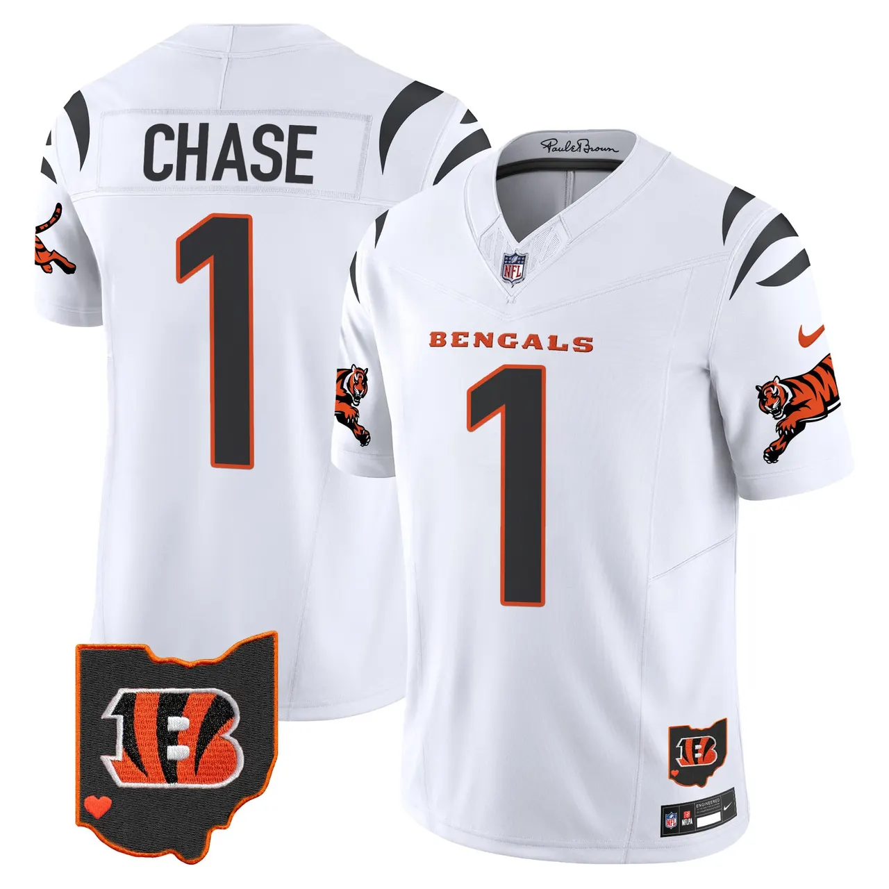 Cincinnati Bengals Nike 2024 Vapor Limited Stitched Jersey - White - Image 2
