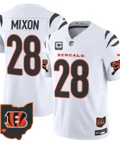 Cincinnati Bengals Nike 2024 Vapor Limited Stitched Jersey - White - Image 4
