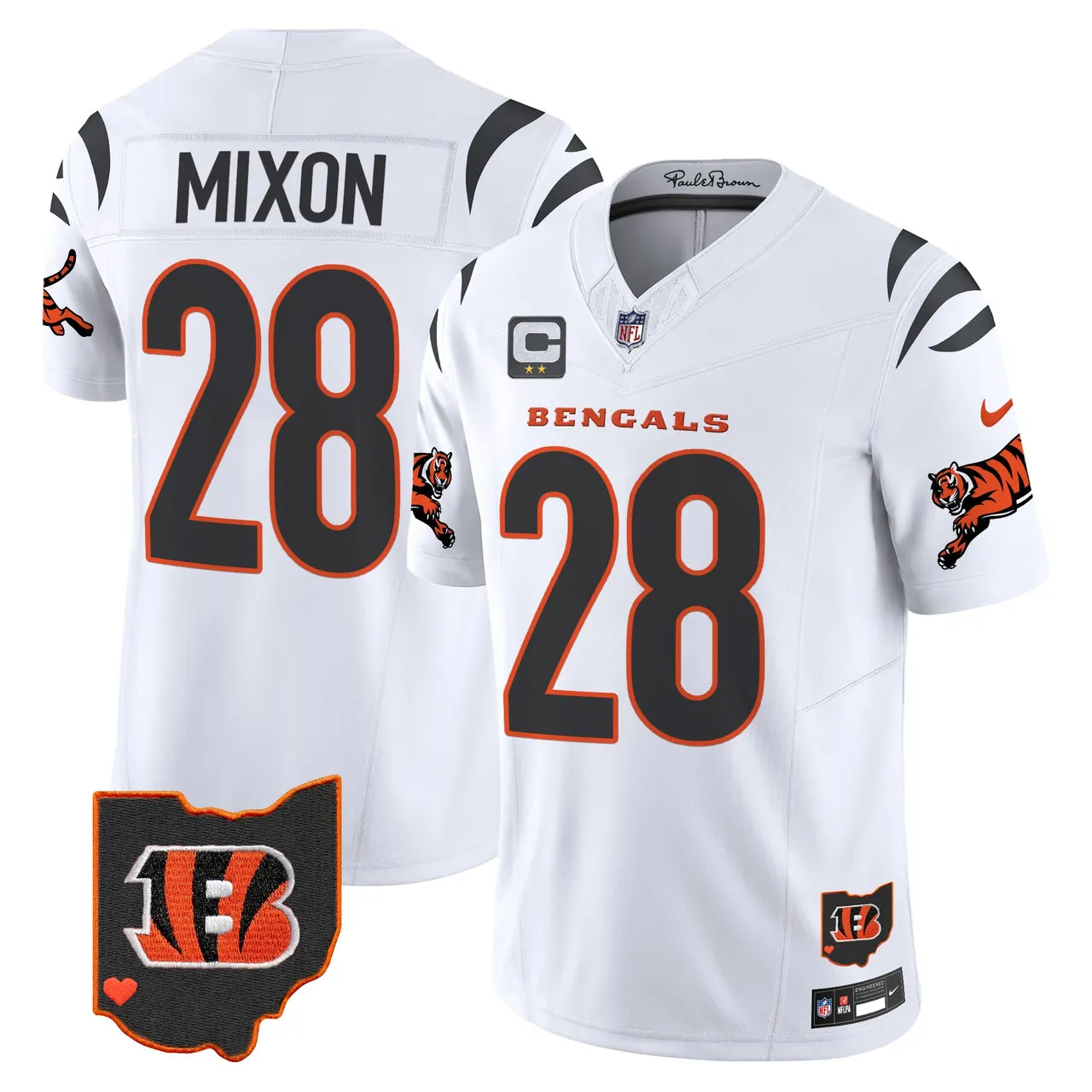 Cincinnati Bengals Nike 2024 Vapor Limited Stitched Jersey - White - Image 4