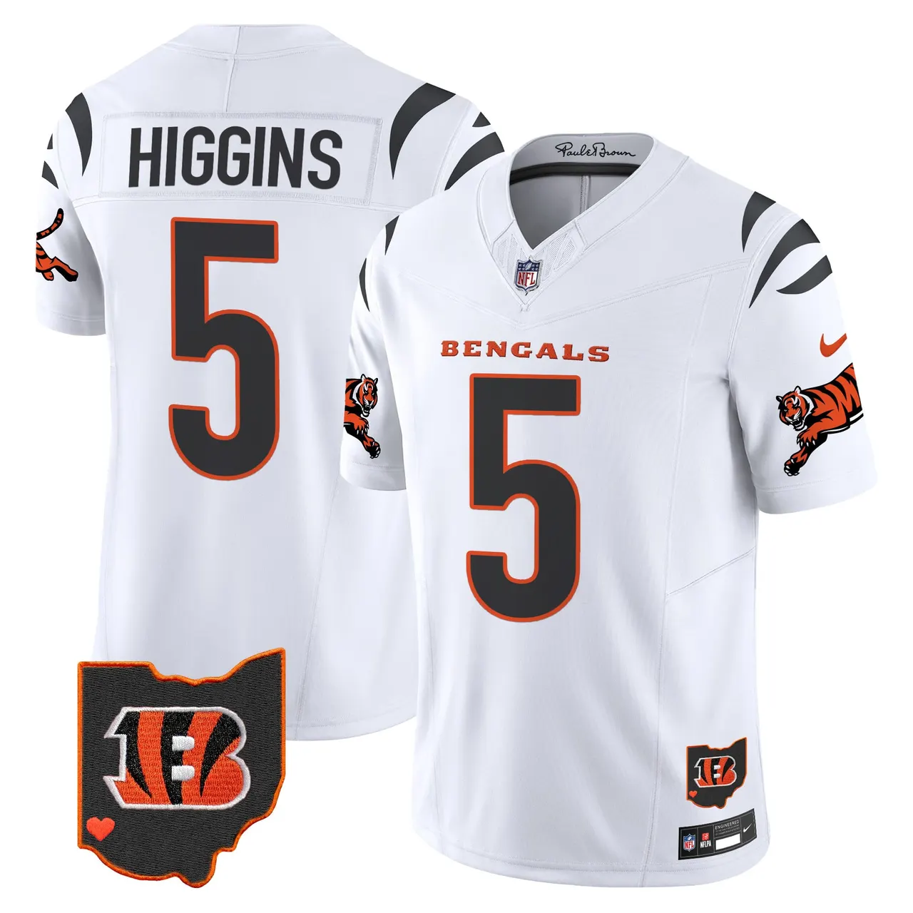 Cincinnati Bengals Nike 2024 Vapor Limited Stitched Jersey - White - Image 5