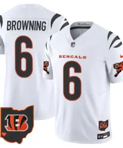 Cincinnati Bengals Nike 2024 Vapor Limited Stitched Jersey - White - Image 6