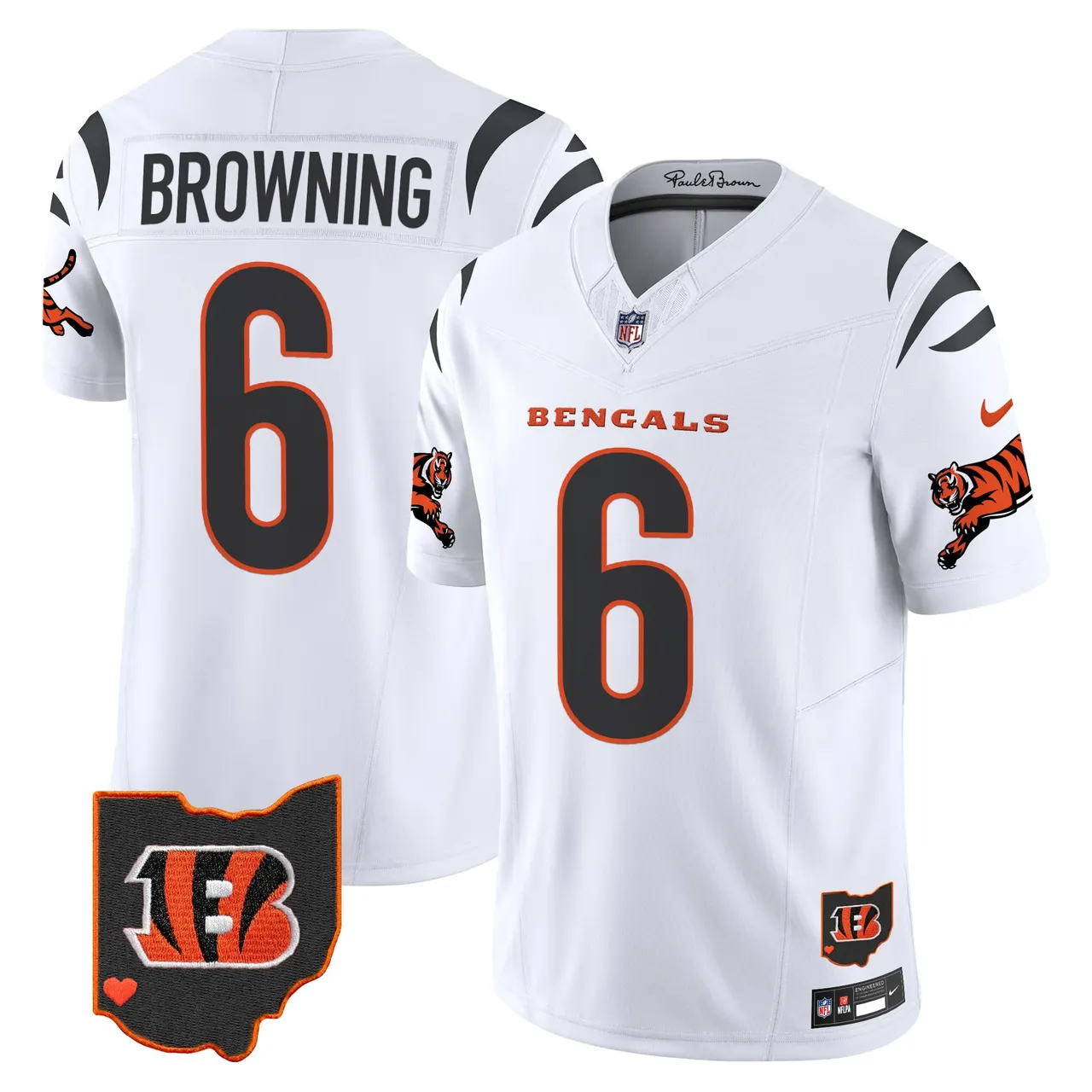 Cincinnati Bengals Nike 2024 Vapor Limited Stitched Jersey - White - Image 6