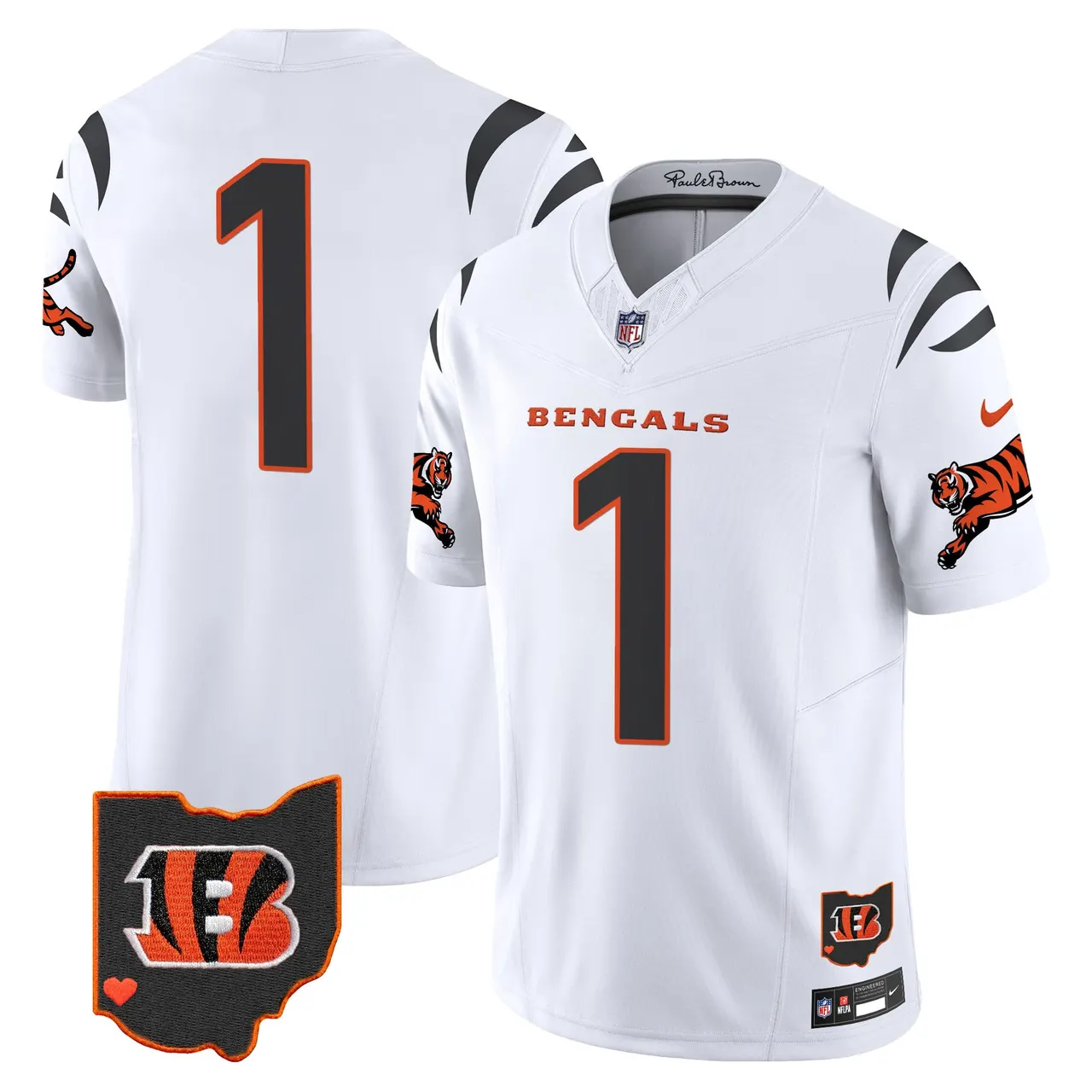 Cincinnati Bengals Nike 2024 Vapor Limited Stitched Jersey - White - Image 7