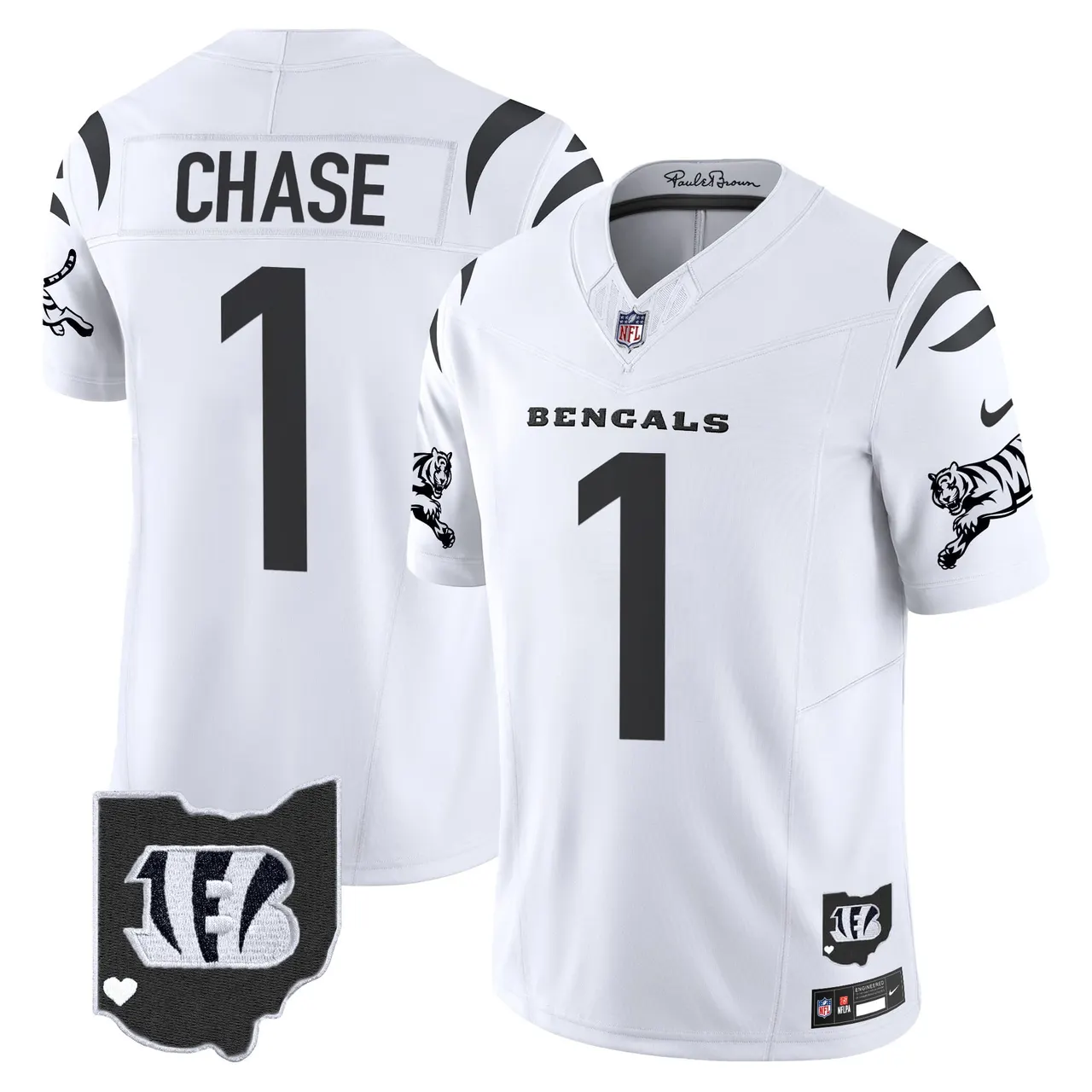 Cincinnati Bengals Nike 2024 Vapor Limited Stitched Jersey - White - Image 9