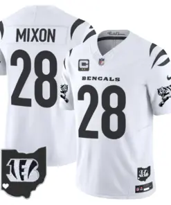 Cincinnati Bengals Nike 2024 Vapor Limited Stitched Jersey - White - Image 11