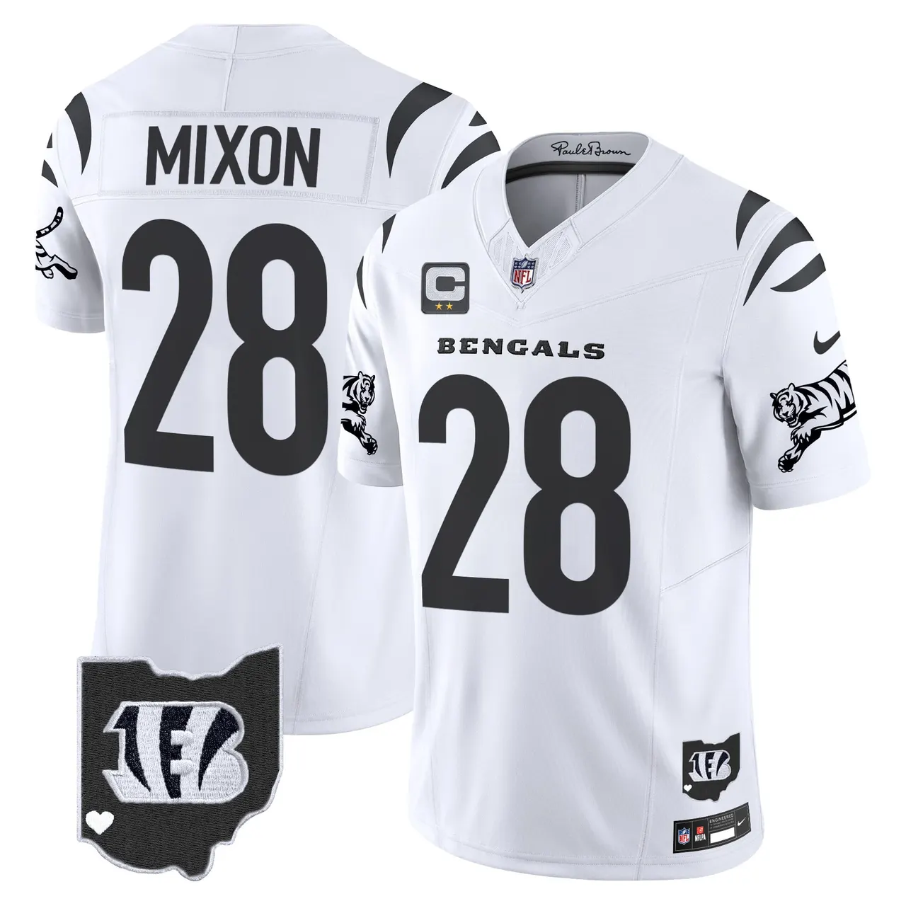Cincinnati Bengals Nike 2024 Vapor Limited Stitched Jersey - White - Image 11