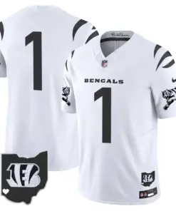 Cincinnati Bengals Nike 2024 Vapor Limited Stitched Jersey - White - Image 14