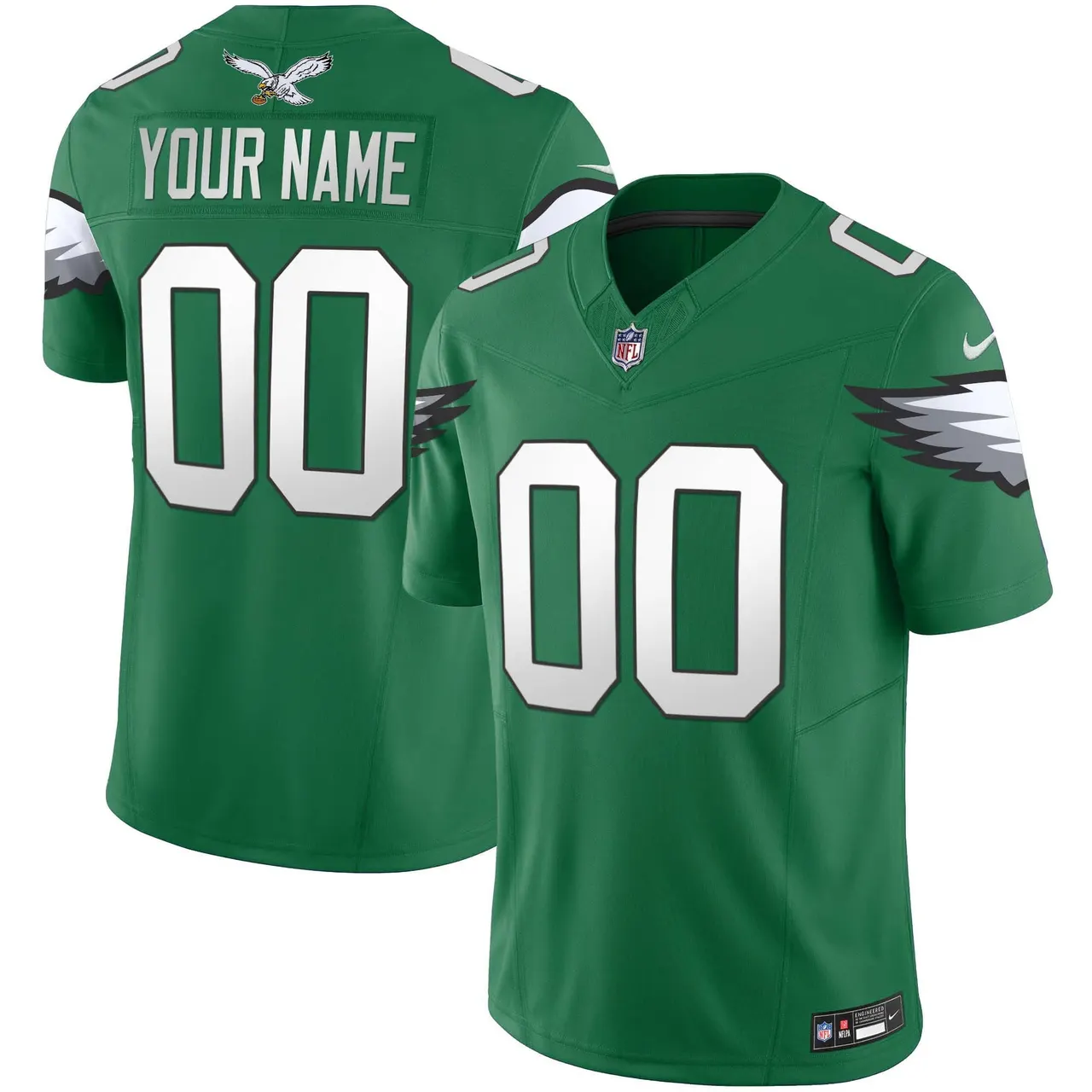 Philadelphia Eagles Nike Vapor Custom Limited Stitched Jersey - White - Image 2