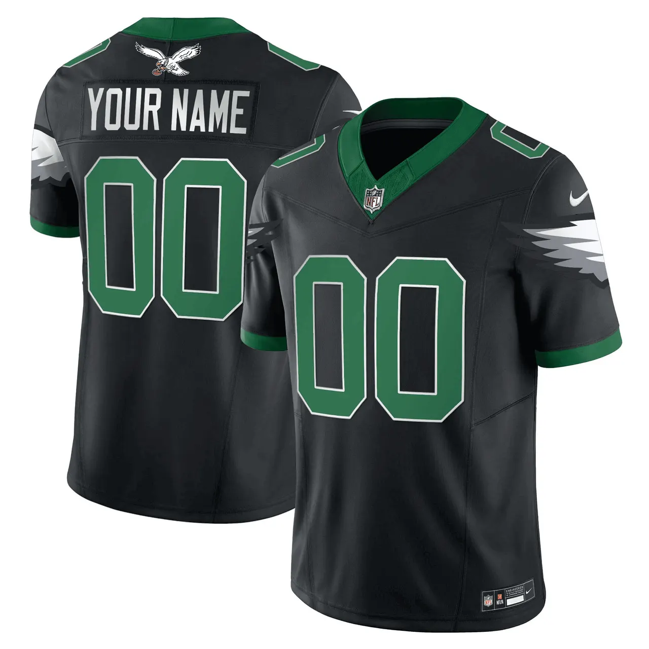 Philadelphia Eagles Nike Vapor Custom Limited Stitched Jersey - White - Image 3