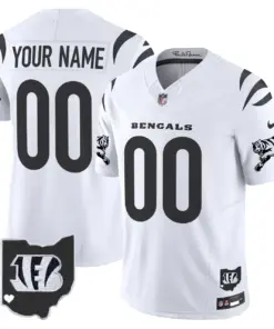 Alternative view of Cincinnati Bengals Nike 2024 Vapor Custom Limited Stitched Jersey - White