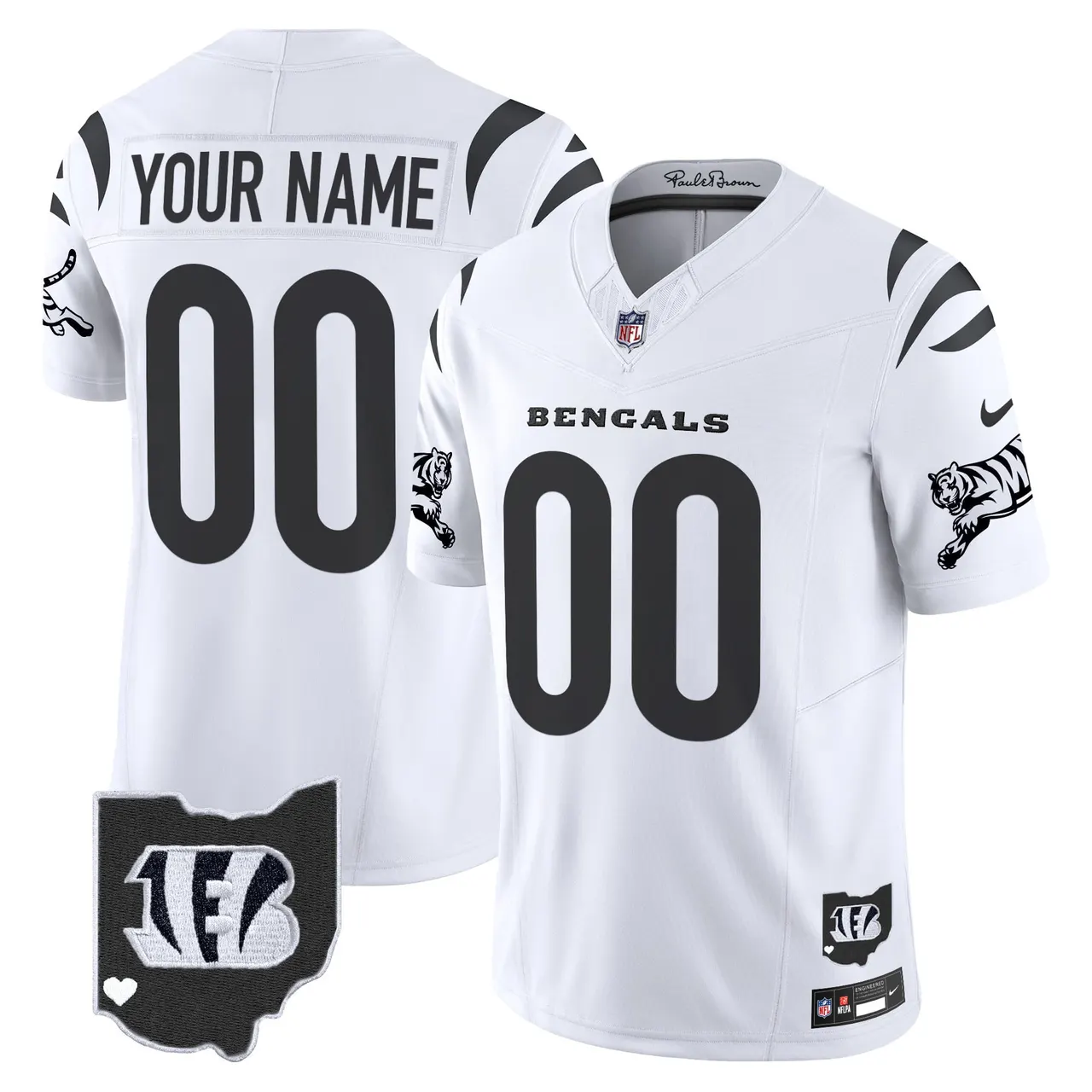 Cincinnati Bengals Nike 2024 Vapor Custom Limited Stitched Jersey - White - Image 2