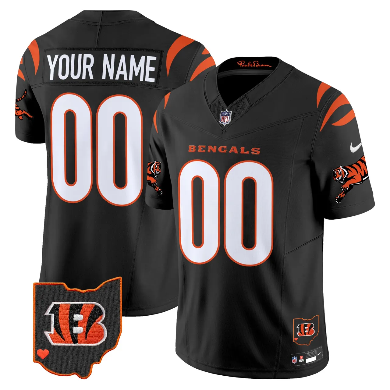 Cincinnati Bengals Nike 2024 Vapor Custom Limited Stitched Jersey - White - Image 3