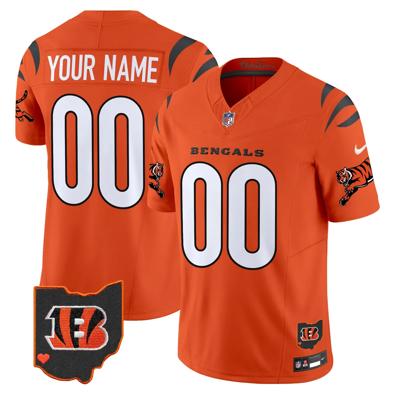 Cincinnati Bengals Nike 2024 Vapor Custom Limited Stitched Jersey - White - Image 4