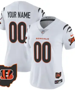 Cincinnati Bengals Nike 2024 Vapor Custom Limited Stitched Jersey - White - Image 6