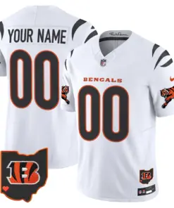 Cincinnati Bengals Nike 2024 Vapor Custom Limited Stitched Jersey - White