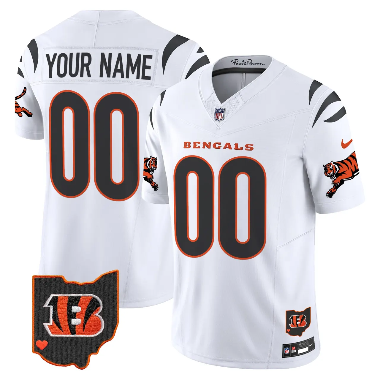 Cincinnati Bengals Nike 2024 Vapor Custom Limited Stitched Jersey - White