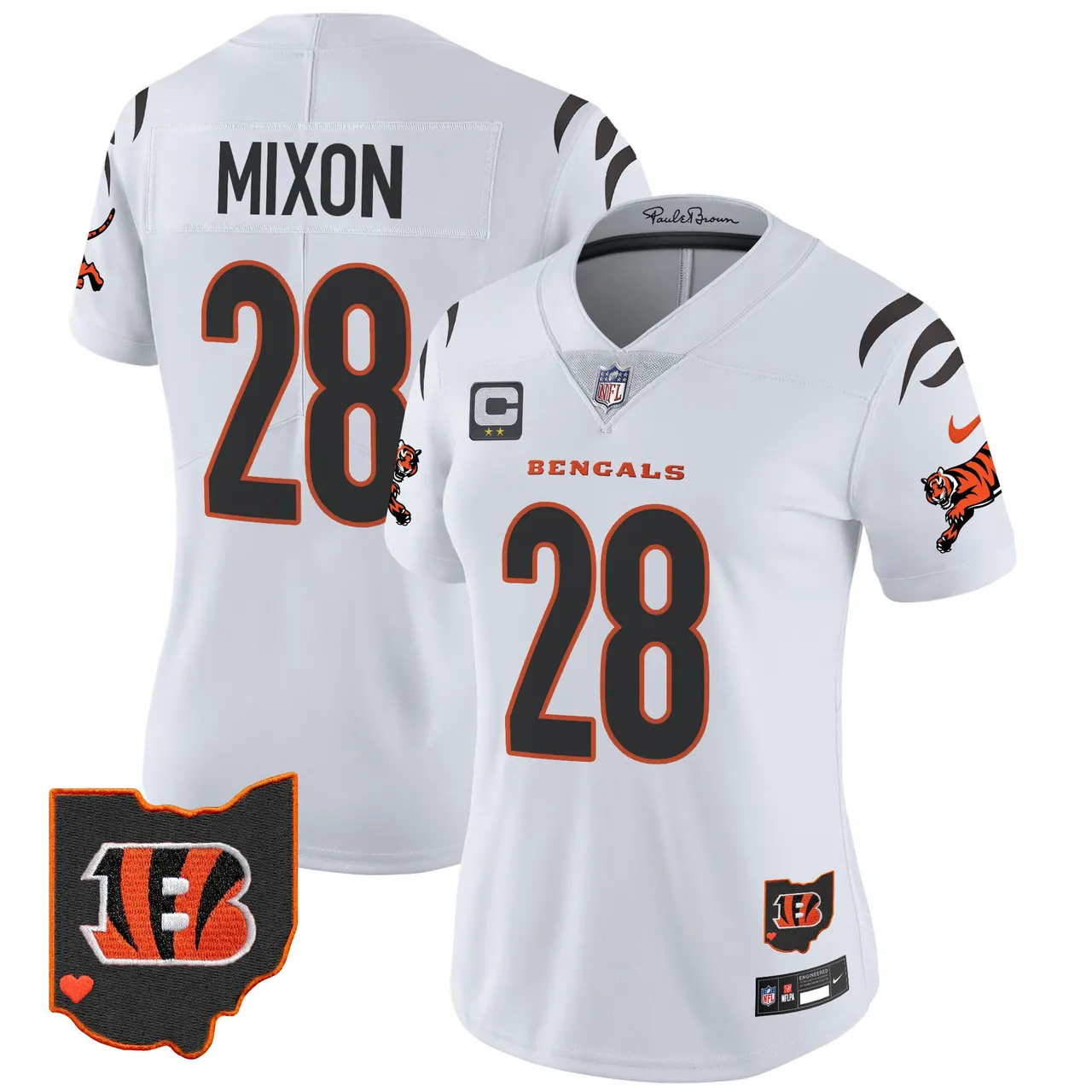 Cincinnati Bengals Nike Women's 2024 Vapor Limited Stitched Jersey - White - Image 4