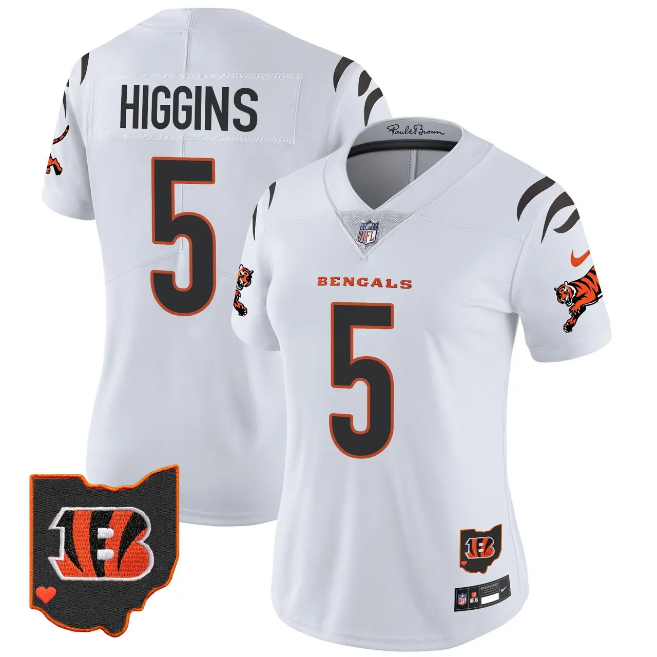 Cincinnati Bengals Nike Women's 2024 Vapor Limited Stitched Jersey - White - Image 5
