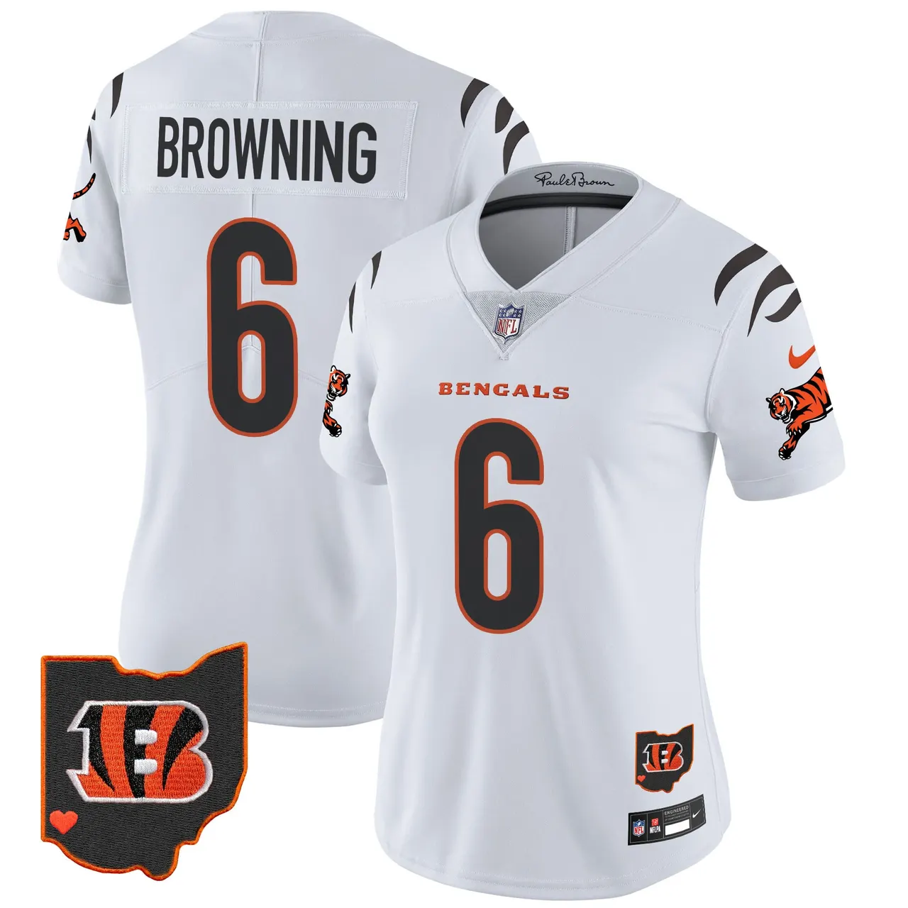 Cincinnati Bengals Nike Women's 2024 Vapor Limited Stitched Jersey - White - Image 6
