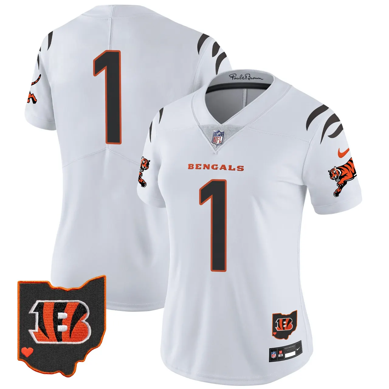 Cincinnati Bengals Nike Women's 2024 Vapor Limited Stitched Jersey - White - Image 7